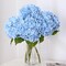 Spring Tabletop Decor – 3PCS Real Touch Blue Hydrangea Artificial Flowers, 21" Latex Faux Hydrangea Stems for Wedding Bouquets, Centerpieces & Home Vase Decor